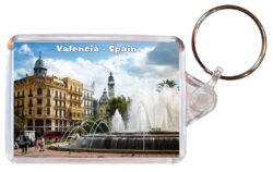 Valencia - Spain - Double Sided Large Keyring Key Fob Chain Ring Gift Present Souvenir S7