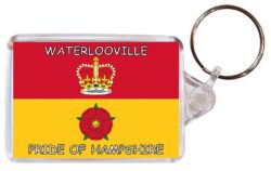Waterlooville - Pride of Hampshire - Double Sided Large Keyring Key Fob Chain Ring Gift Present Souvenir