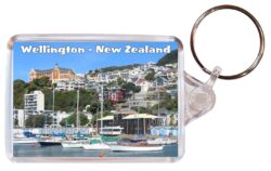 Wellington - New Zealand - Double Sided Large Keyring Key Fob Chain Ring Gift Present Souvenir NZ3