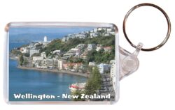 Wellington - New Zealand - Double Sided Large Keyring Key Fob Chain Ring Gift Present Souvenir NZ4