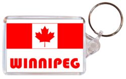 Winnipeg - Love Canada/Canadian Town & Cities Flag - Double Sided Large Keyring Key Fob Chain Ring Gift Present Souvenir
