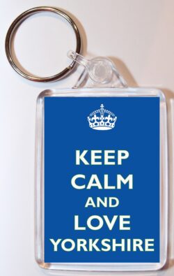 Keep Calm and Love Yorkshire - Double Sided Large Keyring Key Fob Chain Ring Gift Present Souvenir
