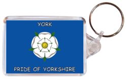 York - Pride of Yorkshire - Double Sided Large Keyring Key Fob Chain Ring Gift Present Souvenir