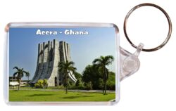 Accra - Ghana - Africa - Double Sided Large Keyring Key Fob Chain Ring Gift Present Souvenir G1