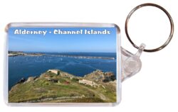 Alderney - Channel Islands - Double Sided Large Keyring Key Fob Chain Ring Gift Present Souvenir E3