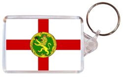 Alderney Flag - Channel Islands - Double Sided Large Keyring Key Fob Chain Ring Gift Present Souvenir E4