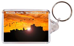 Alnwick Castle - Northumberland - Double Sided Large Keyring Key Fob Chain Ring Gift Present Souvenir E2