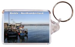 Amble - Northumberland - Double Sided Large Keyring Key Fob Chain Ring Gift Present Souvenir E1