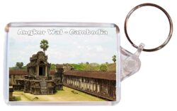 Angkor Wat - Cambodia - Double Sided Large Keyring Key Fob Chain Ring Gift Present Souvenir C2