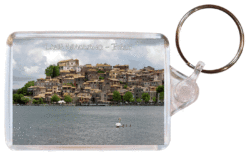 Lake Bracciano - Italy - Double Sided Large Keyring Key Fob Chain Ring Gift Present Souvenir I1a