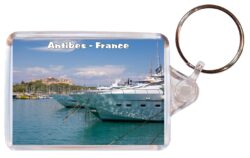 Antibes - France - Double Sided Large Keyring Key Fob Chain Ring Gift Present Souvenir F2