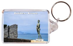 Antibes - France - Double Sided Large Keyring Key Fob Chain Ring Gift Present Souvenir F3