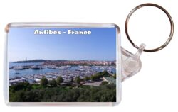 Antibes - France - Double Sided Large Keyring Key Fob Chain Ring Gift Present Souvenir F4