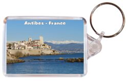 Antibes - France - Double Sided Large Keyring Key Fob Chain Ring Gift Present Souvenir F5
