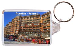 Avoriaz - France - Double Sided Large Keyring Key Fob Chain Ring Gift Present Souvenir F1
