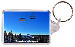 Avoriaz - France - Double Sided Large Keyring Key Fob Chain Ring Gift Present Souvenir F2
