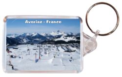 Avoriaz - France - Double Sided Large Keyring Key Fob Chain Ring Gift Present Souvenir F3