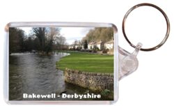 Bakewell - Derbyshire - Double Sided Large Keyring Key Fob Chain Ring Gift Present Souvenir E1