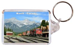Banff - Canada - Double Sided Large Keyring Key Fob Chain Ring Gift Present Souvenir C2