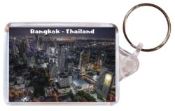 Bankgok - Thailand - Double Sided Large Keyring Key Fob Chain Ring Gift Present Souvenir T2
