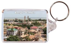 Banjul - Gambia - Africa - Double Sided Large Keyring Key Fob Chain Ring Gift Present Souvenir G1