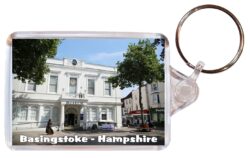 Basingstoke - Hampshire - Double Sided Large Keyring Key Fob Chain Ring Gift Present Souvenir E2