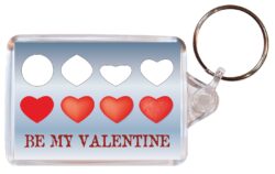 By My Valentine - Double Sided Large Keyring Key Fob Chain Ring Gift Present Souvenir