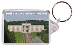 Belfast - Northern Ireland - Double Sided Large Keyring Key Fob Chain Ring Gift Present Souvenir NI4