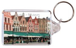 Bruges - Belgium - Double Sided Large Keyring Key Fob Chain Ring Gift Present Souvenir B3
