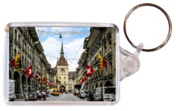 Bern - Switzerland - Double Sided Large Keyring Key Fob Chain Ring Gift Present Souvenir S1