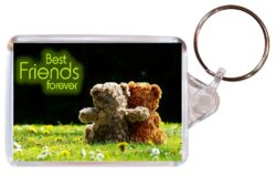 Best Friends Forever - Valentine - Double Sided Large Keyring Key Fob Chain Ring Gift Present Souvenir