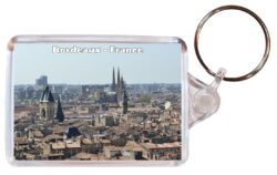 Bordeaux - France - Double Sided Large Keyring Key Fob Chain Ring Gift Present Souvenir F3