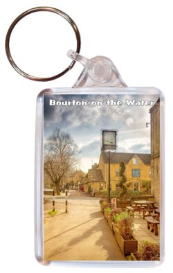 Bourton on the Water - Cotswolds - Double Sided Large Keyring Key Fob Chain Ring Gift Present Souvenir E1