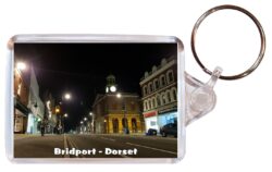 Bridport - Dorset - Double Sided Large Keyring Key Fob Chain Ring Gift Present Souvenir E2