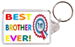 Best Brother Ever - Double Sided Large Keyring Key Fob Chain Ring Gift Present Souvenir
