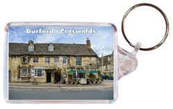 Burfold - Cotswolds - Double Sided Large Keyring Key Fob Chain Ring Gift Present Souvenir E1