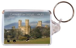 Caernarfon Castle - Wales - Double Sided Large Keyring Key Fob Chain Ring Gift Present Souvenir W1