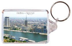 Cairo - Egypt - Double Sided Large Keyring Key Fob Chain Ring Gift Present Souvenir E5