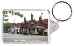 Camberley - Surrey - Double Sided Large Keyring Key Fob Chain Ring Gift Present Souvenir E2
