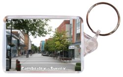 Camberley - Surrey - Double Sided Large Keyring Key Fob Chain Ring Gift Present Souvenir E3