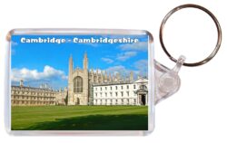 Cambridge - Cambridgeshire - Double Sided Large Keyring Key Fob Chain Ring Gift Present Souvenir E2