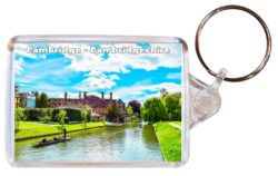 Cambridge - Cambridgeshire - Double Sided Large Keyring Key Fob Chain Ring Gift Present Souvenir E3