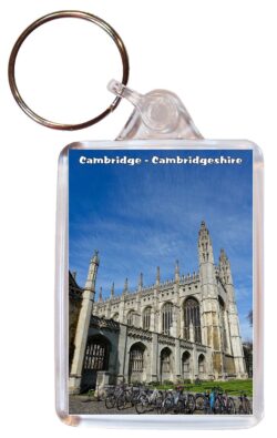 Cambridge - Cambridgeshire - Double Sided Large Keyring Key Fob Chain Ring Gift Present Souvenir E4