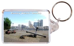 Canary Wharf - London - Double Sided Large Keyring Key Fob Chain Ring Gift Present Souvenir E3