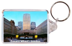 Canary Wharf - London - Double Sided Large Keyring Key Fob Chain Ring Gift Present Souvenir E4