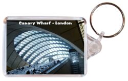Canary Wharf - London - Double Sided Large Keyring Key Fob Chain Ring Gift Present Souvenir E5