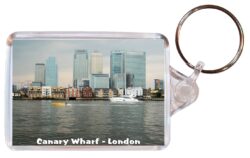 Canary Wharf - London - Double Sided Large Keyring Key Fob Chain Ring Gift Present Souvenir E6