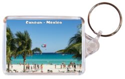 Cancun - Mexico - Double Sided Large Keyring Key Fob Chain Ring Gift Present Souvenir M2
