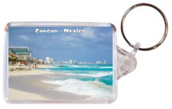 Cancun - Mexico - Double Sided Large Keyring Key Fob Chain Ring Gift Present Souvenir M3