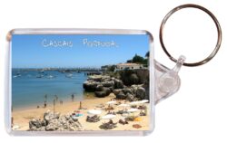 Cascais - Portugal - Double Sided Large Keyring Key Fob Chain Ring Gift Present Souvenir P1